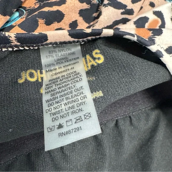 Johnny Was Multicolor Floral and Leopard Print Swimsuit - Picture 7 of 8